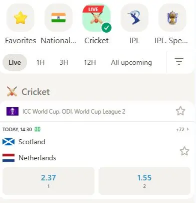 Sports betting Parimatch app