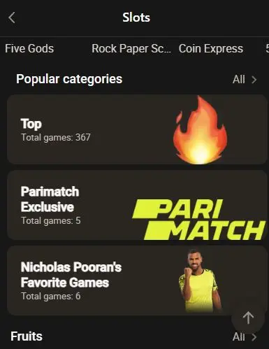 Parimatch app online slots