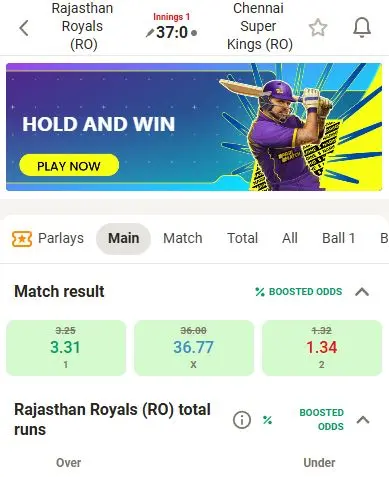 Virtual live betting Parimatch app