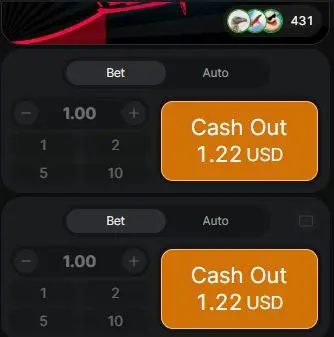 Aviator betting panel