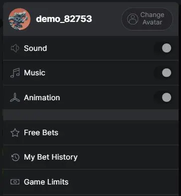 Aviator game settings