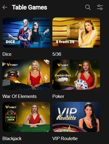 live table games Parimatch