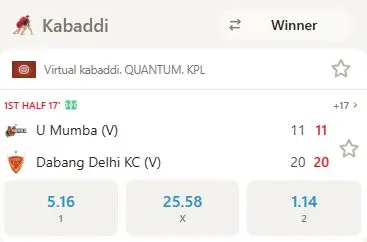 Virtual Kabaddi betting
