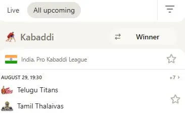 place bet on kabaddi