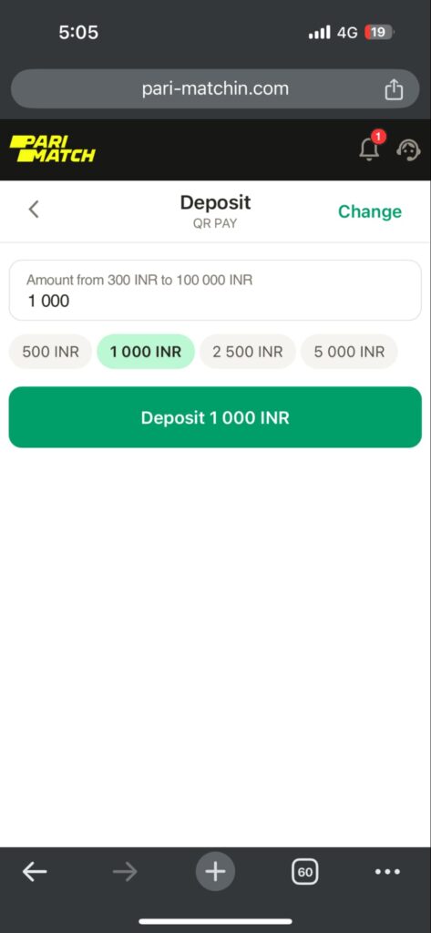 Parimatch Deposit Portal