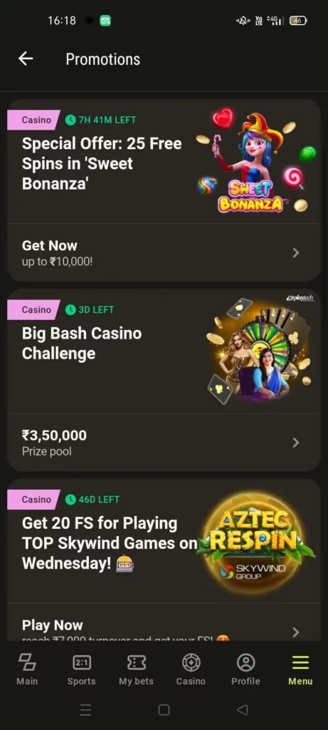 Parimatch Casino Events Promotions Page