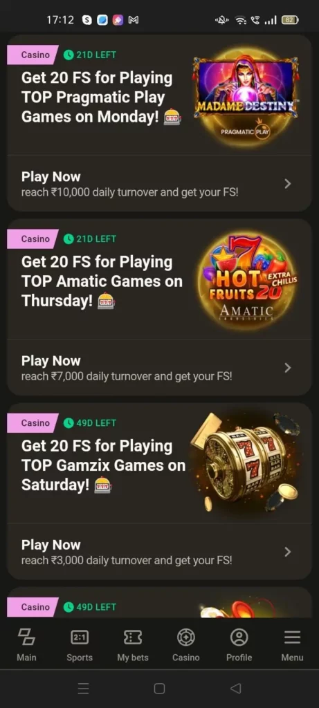 Parimatch Sports Casino Events