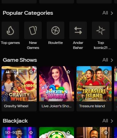 Parimatch live casino games
