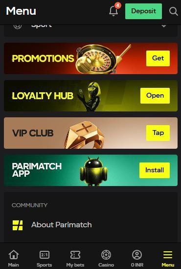 Parimatch casino app