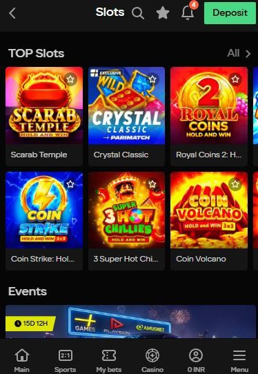 Parimatch online slots