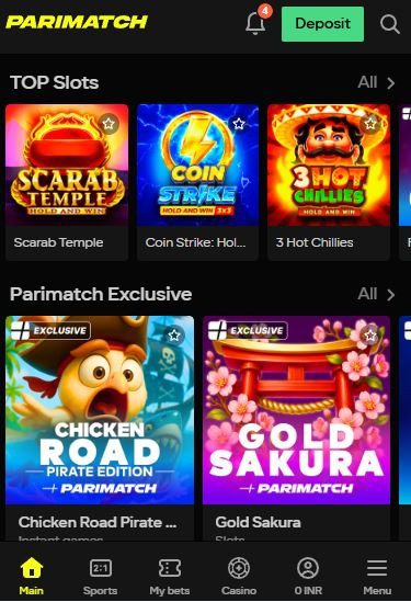 Parimatch online casino games